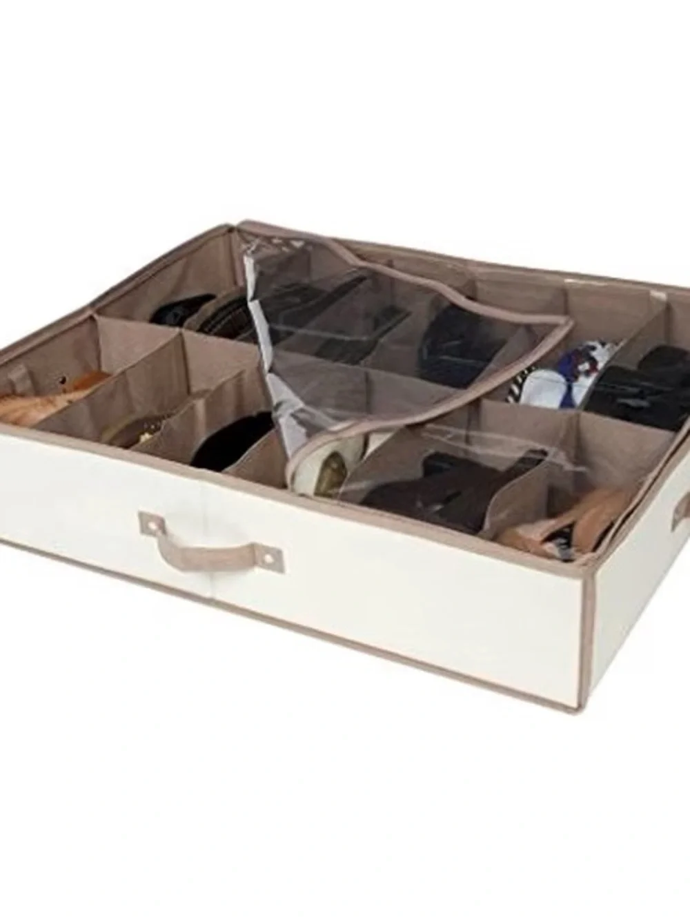 NIB Space Saving Shoe Organizer - Beige Shoe Storage